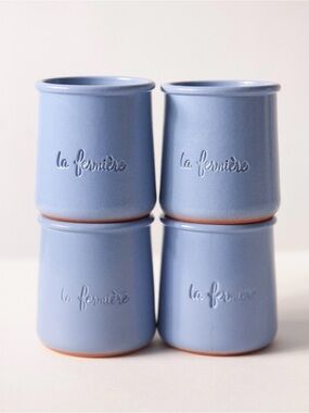 Blue Terra Cotta Yogurt Pots - Set of 4